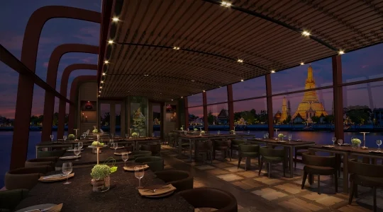 安心の送迎付き♪  5つ星ホテル・バンヤンツリー 運行 タイの宮廷料理を味わう「アプサラクルーズ」　